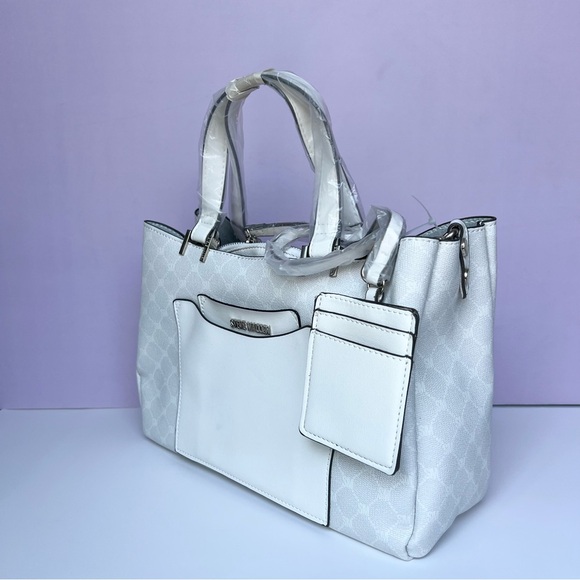 Steve Madden Bparker White Logo Handbag Purse, pouch, ID holder NWT - Picture 4 of 12